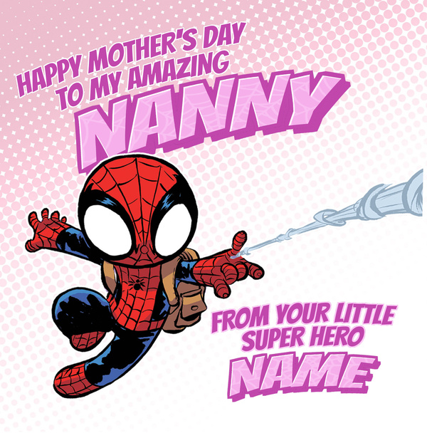 Spiderman Nanny Mother's Day Square Card