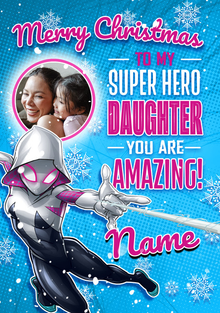 Spider-Man Miles Ghost Spider Hero Daughter Christmas Photo Card