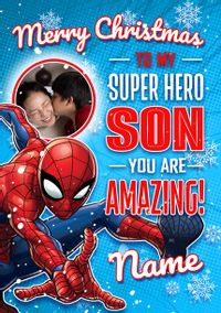 Tap to view Spider-Man Super Hero Son Christmas Photo Card