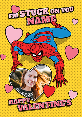 Spider-Man Stuck On You Valentine's Day Photo Card