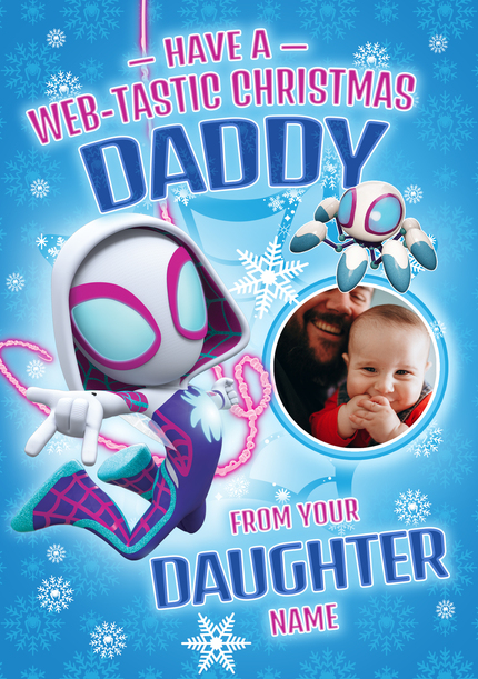 Spidey & Friends To Daddy from Daughter Christmas Photo Card