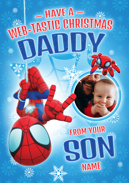 Spidey & Friends To Daddy From Son Christmas Photo Card