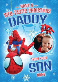 Tap to view Spidey & Friends To Daddy From Son Christmas Photo Card