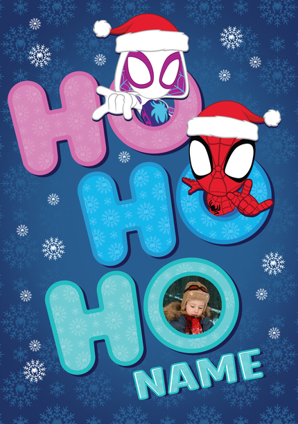 Spidey & Gwen Ho Ho Ho Christmas Photo Card