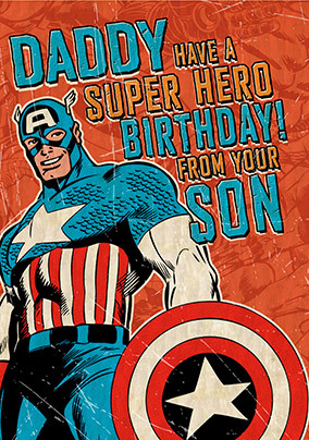 Marvel Captain America Daddy Birthday Card