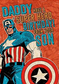 Tap to view Marvel Captain America Daddy Birthday Card