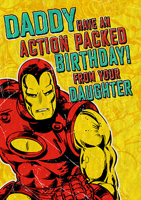 Iron Man To Daddy From Your Daughter Birthday Card