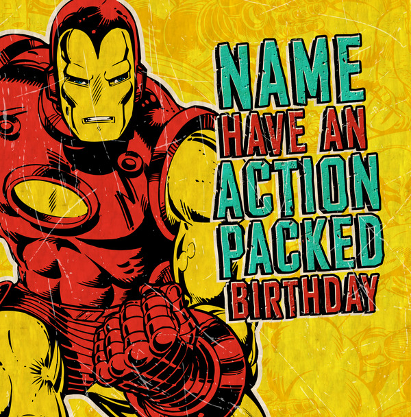 Marvel Ironman Action Packed Birthday Card