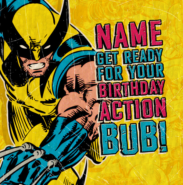 Marvel Wolverine Get Ready Birthday Card