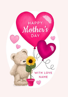 Personalised Heart Balloon Mothers Day Card