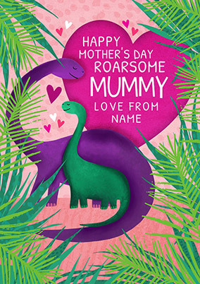 Mummy Dinos Personalised Mothers Day Card