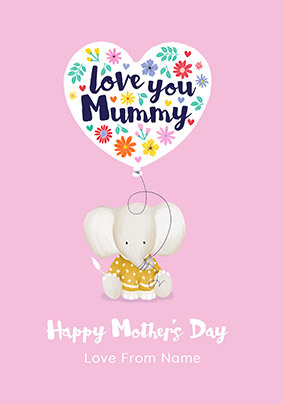 Mummy Elephant Personalised Mothers Day card