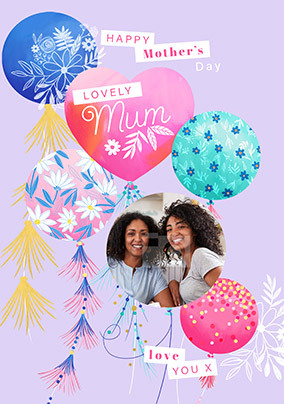 Mum Balloons Photo Mothers Day Card