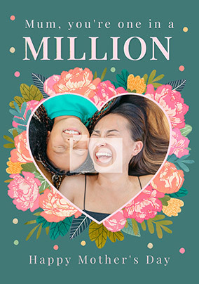 Mum You're One in a Million Photo Mother's Day Card