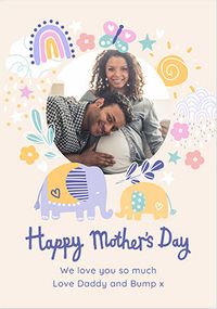 Tap to view Cute Elephant Daddy and Bump Mothers Day Card