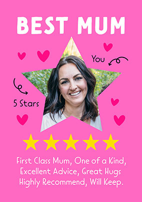 5 Star Mum Photo Mother's Day Card