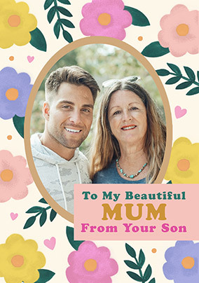 Beautiful Mum Mother's Day Photo Card From Son