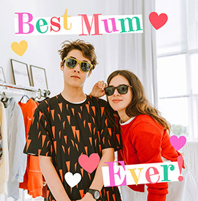 Best Mum Ever Square Mother's Day Photo Card