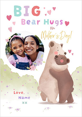 Cinnamon Bear Mother's Day Hugs Photo Card