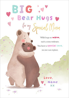 Cinnamon Bear Special Mum Verse Mother's Day Card