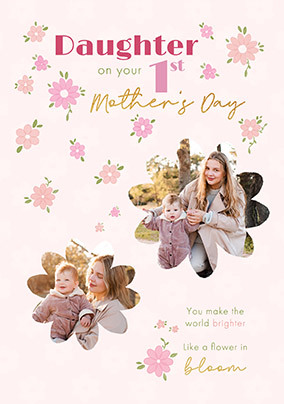 Daughter On Your First Mother's Day Ditsy Floral Photo Card