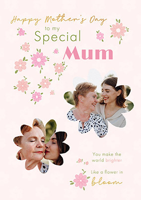 Special Mum Ditsy Floral 2 Photo Mother's Day Card