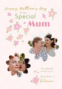 Tap to view Special Mum Ditsy Floral 2 Photo Mother's Day Card