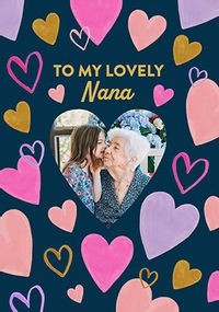 Tap to view Hearts Lovely Nana Mother's Day Photo Card