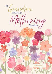 Tap to view Grandma on Mothering Sunday Floral Mother's Day Card