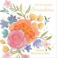 Tap to view Amazing Grandma Floral Square Mother's Day Card