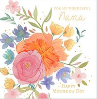 Tap to view Wonderful Nana Floral Square Mother's Day Card