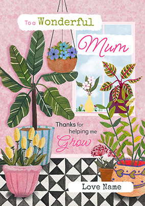 Houseplants Personalised Mothers Day Card