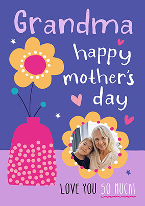 Grandma Happy Mother's Day Floral Photo Card