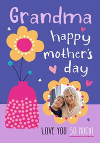 Tap to view Grandma Happy Mother's Day Floral Photo Card