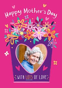 Tap to view Floral Happy Mother's Day Photo Upload Heart Card