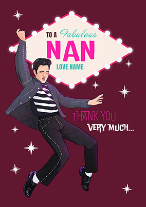 Elvis Spoof Nan Mother's Day Card