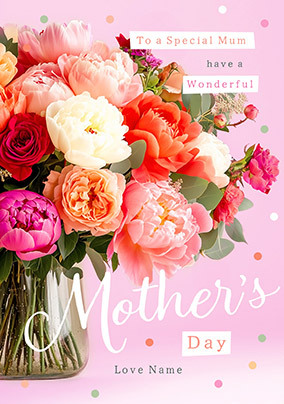 Special Mum Photographic Floral Mother's Day Card