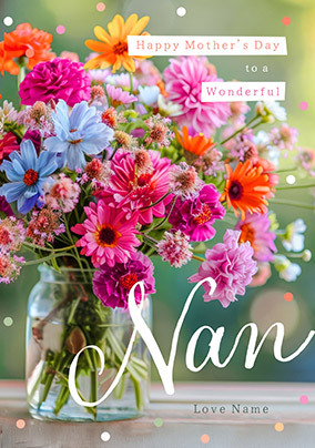 Wonderful Nan Photographic Floral Mother's Day Card