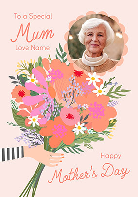 Special Mum Floral Bouquet Happy Mother's Day Photo Card