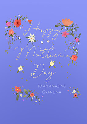 Amazing Grandma Purple Floral Mother's Day Card