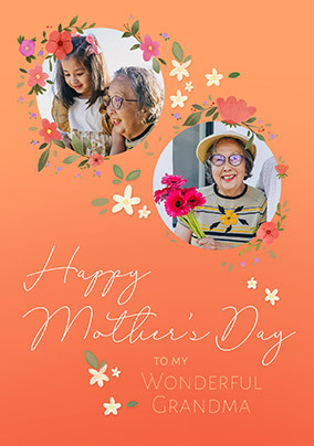 Wonderful Grandma 2 Photo Mother's Day Card