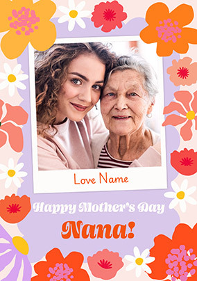 Nana Floral Polaroid Photo Mother's Day Card