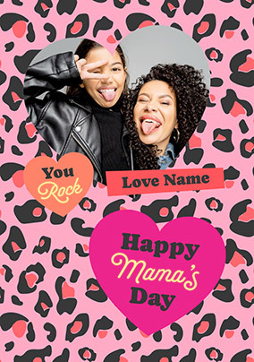 Happy Mama's Day Leopard Print Photo Mother's Day Card