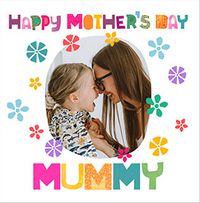 Tap to view Happy Mother's Day Mummy Colourful Type Square Photo Card