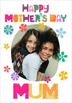 Happy Mother's Day Mum Colourful Type Photo Card