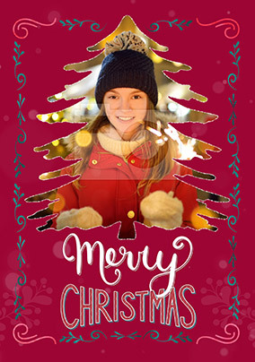 Merry Christmas Tree Photo Card