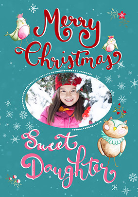 Merry Christmas Sweet Daughter Photo Card