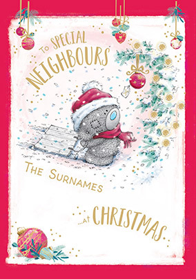 Me To You - Neighbour Christmas Personalised Card