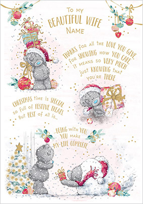 Me To You - Wife Verse Christmas Personalised Card