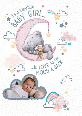 Me To You Tiny Tatty New Baby Girl Photo Card